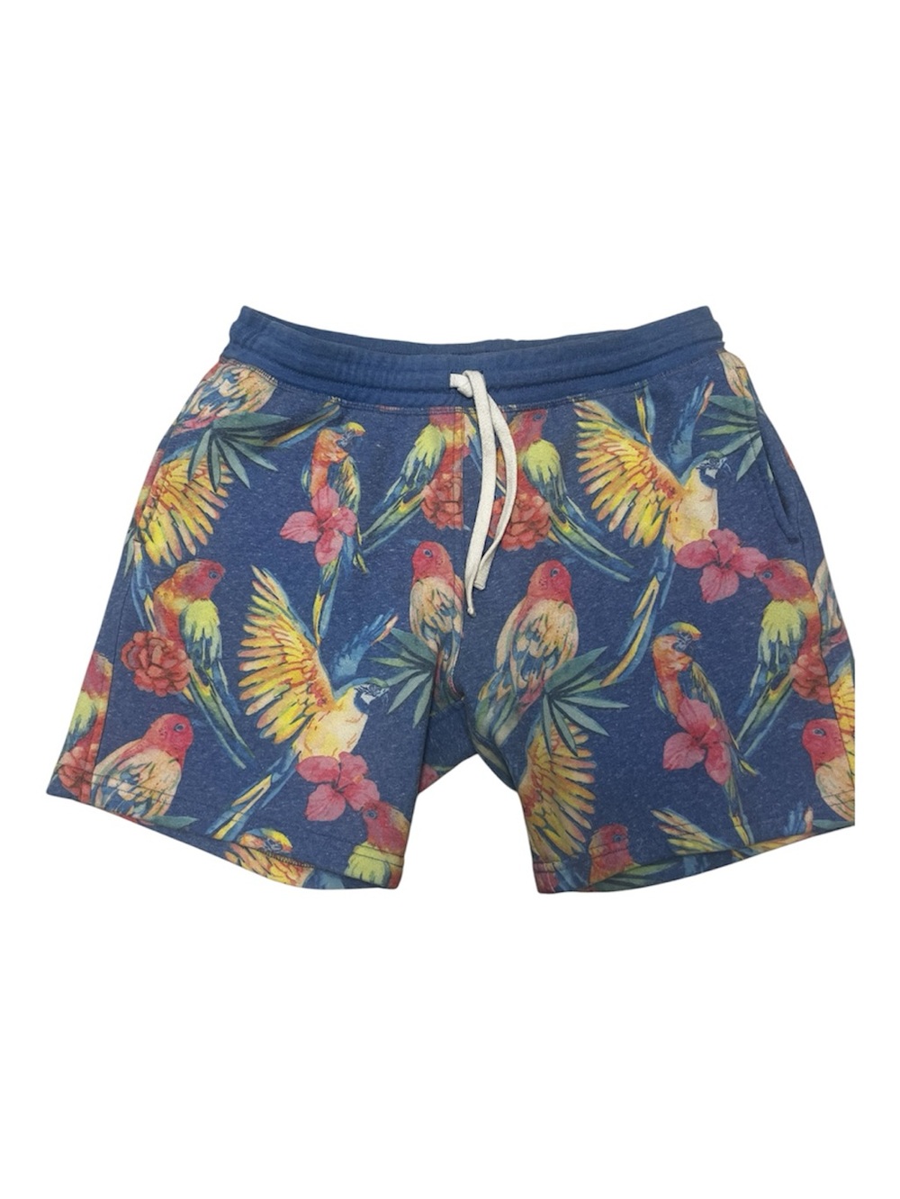Chubbies Tropical Parrot Print Fleece Lounge Sweat Shorts Men’s Size L